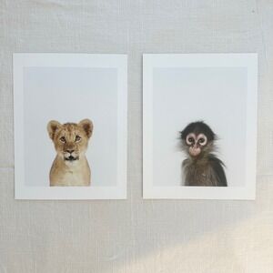 The animal print shop by Sarah Montrose Baby Lion Monkey Wall Art Prints Nursery